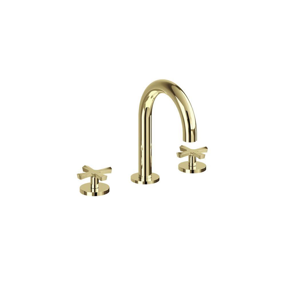 Riviera 3 hole deck basin mixer Gold